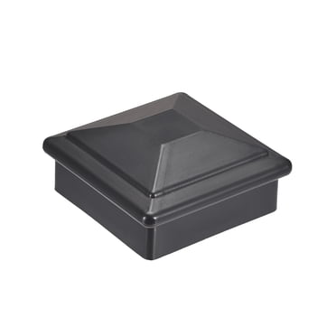 Unique Bargains Capuchon de Poteau Plat pour Clôture, Main Courante d'Escalier, 90x90mm (3.5 Pouces) Plastique Noir Gris