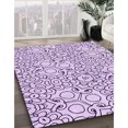 thumbnail image 3 of Ahgly Company Machine Washable Indoor Rectangle Transitional Purple Flower Purple Area Rugs, 5' x 7', 3 of 7
