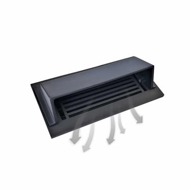 Prima Decorative Hardware 4" x 10" Metal Floor Vent Air Deflector, Cast Aluminum HVAC Diverter, Fits 2x10, 3x10, 4x10 & 6x10 Vents, Modern Design, Black
