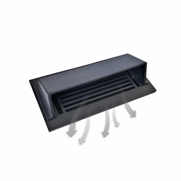 Prima Decorative Hardware 4" x 10" Metal Floor Vent Air Deflector, Cast Aluminum HVAC Diverter, Fits 2x10, 3x10, 4x10 & 6x10 Vents, Modern Design, Black