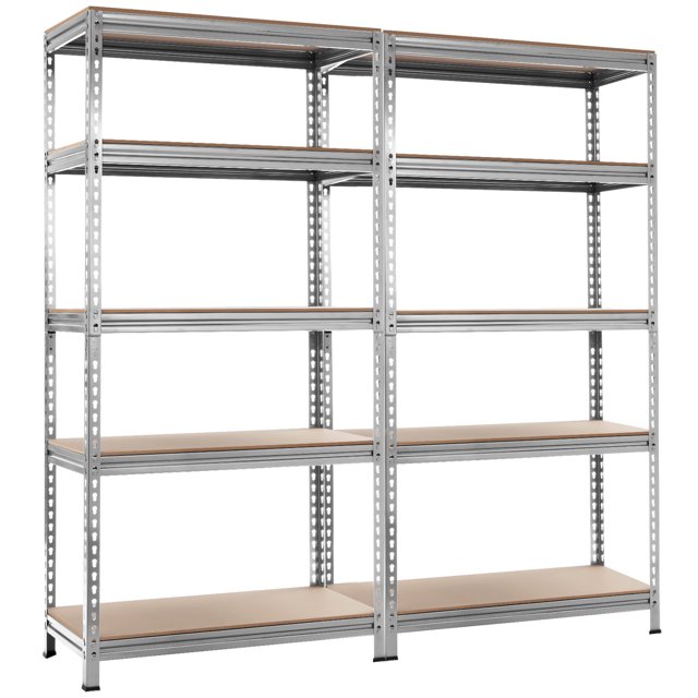 Patiojoy 5-Tier Industrial Steel Storage Shelves Garage Rack with Adjustable Shelves Sliver
