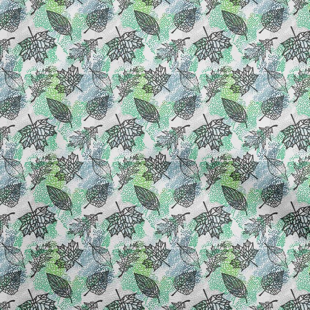 oneOone Tissu Polyester Spandex Vert Mer Tissu d'Automne pour Robe Tissu Imprimé Tissu au Mètre 56 Pouces de Large