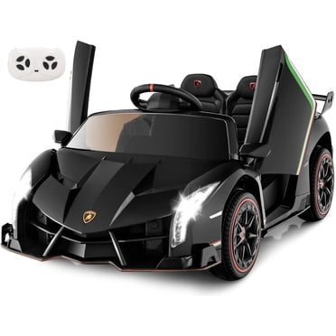 OLAKIDS 2 Seater Kids Ride on Car, 12V 4WD Licensed Lamborghini Veneno Powered Electric Vehicle with Hydraulic Doors, Rocking Mode, Adjustable Speeds, Remote Control, MP3, Headlight