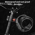 thumbnail image 4 of EGNMCR Bicycle Lock Battery Bike Water Proof Thick Steel Cable Lock Motorcycle Mountain Bike Portable Antitheft Password Lock Five-digit Password Black + Lock Frame Bicycle combination lock, 4 of 9