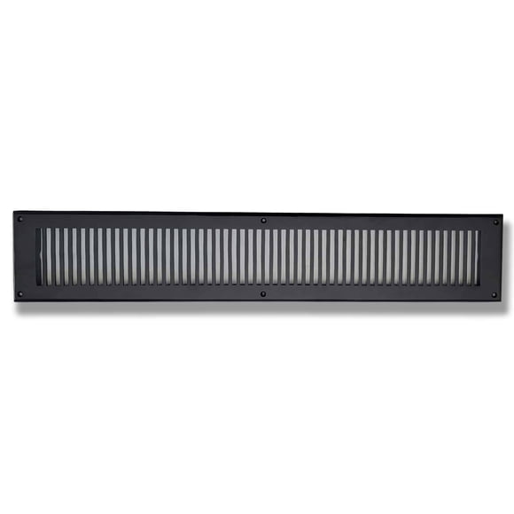 Air Return Grill 4″ x 24″ with 6″ x 26″ Faceplate – Contemporary Design HVAC Vent Cover, Cast Aluminum, Powder-Coated Repaintable Wall Ceiling Floor Cold Air Return Grille (VR102)