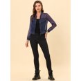 thumbnail image 4 of INSPIRE CHIC Blouson Bomber à Manches Longues Transparent à Fermeture Éclair pour Femme Bleu TG, 4 of 5