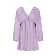 thumbnail image 1 of Gspmoly Robes pour Femmes, Robe à Manches Longues pour Femmes à Col en V Longueur Genou, Robe Aguichant Rétro Ample, Robes de Mariage pour Femmes Offres des Fêtes, 1 of 5