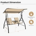 thumbnail image 2 of Gymax 2-Person Porch Swing Adjustable Canopy Swing Chair w/ Tempered Glass Table, 2 of 6