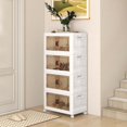 thumbnail image 2 of Costway 66.5 Gallons Stackable Storage Bins with Lockable Wheels 4 Pack Folding PP Organizer, 2 of 10