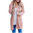 thumbnail image 1 of Cardigan Léger pour Femmes Femmes Dames Uni à devant Ouvert Doux Épais avec Poches Manteau à Manches Longues Vêtement d'Extérieur Cardigan en Liquidation, 1 of 6