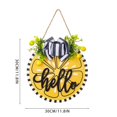 thumbnail image 3 of Tong Hello Summer Front Door Wooden Yellow Seasonal Welcome Sign, 3 of 6