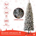 thumbnail image 2 of 6.5 ft Pencil Christmas Tree Prelit, Partially Flocked & Frosted Skinny Xmas Tree with PVC Branch Tips, Lights, Foldable Stand, Full and Realistic Appearance for Christmas Decor, 2 of 7