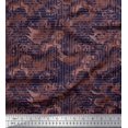 thumbnail image 1 of Soimoi Polyester Crepe Fabric Texture & Greek Key Geometric Printed Fabric 1 Yard 52 Inch Wide, 1 of 3