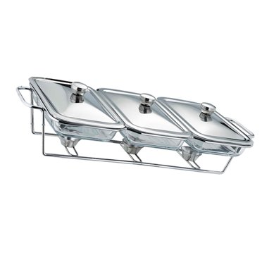 Siruishop Buffet Food Warmer Convenience Food Warmer Tray for Birthday Parties Wedding 1.5L 3 Compartment