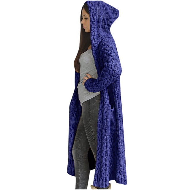 Mode Femmes Décontracté Manches Longues Pull Chaud Uni Hauts Manteau