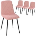 thumbnail image 1 of HOMCOM Dining Chairs Set of 4, Kitchen Chair with Metal Legs, Pink, 1 of 8