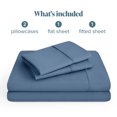 thumbnail image 2 of Bare Home Premium 1800 Collection 4-Piece Bed Sheet Set, Split Head Flex King, Coronet Blue, 2 of 10