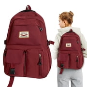 Lightweight School Backpack Womens, Cute School Bag for Teenager Girls, 14 Inch Laptop Rucksack Casual Daypack Backpack for Travel College Work, Back to School Supplies (Black) 12.2x7.48x17.7"