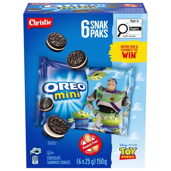 OREO, Mini Original Chocolate Sandwich Cookies, Made in a Peanut-Free Facility, Individually Wrapped, Snack Pack, School Snacks, Baked in Canada