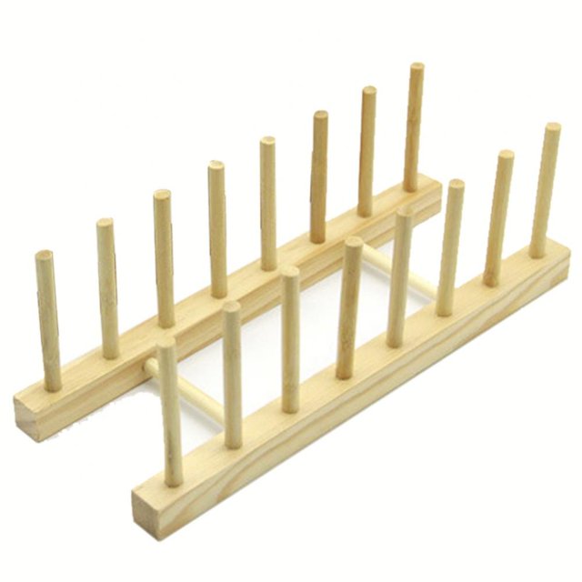 Bamboo Dish Plate Bowl Cup Book Pot Lid Cutting Board Drying Rack Stand Drainer Storage Holder Organizer Kitchen Cabinet(Keep Dry)