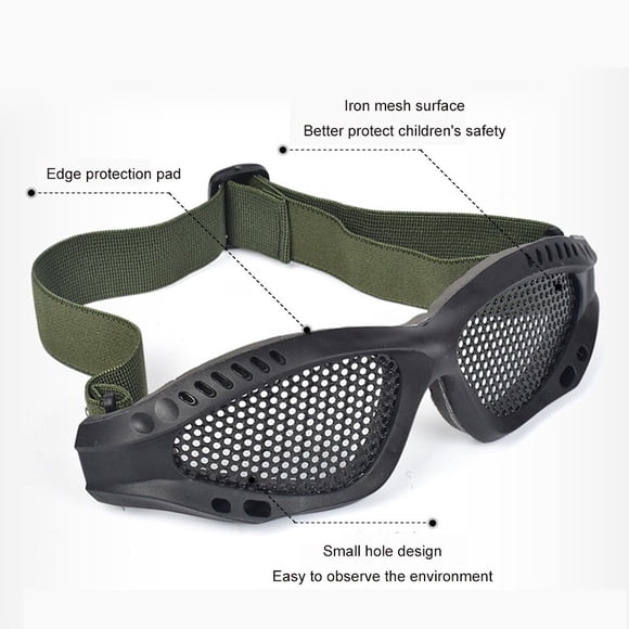 Lunettes en Treillis Métallique pour Pistolets de Paintball, Protecteur de Jeu d'Airsoft de Haute Qualité pour la Randonnée et la Chasse