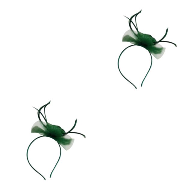 QualitChoice Maille Fascinator Femmes Coiffure Photographie Accessoires Prom Maquillage Performance Réglable Cosplay Partie Couvre-Chefs Vert Foncé 2PCS
