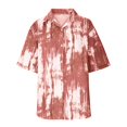thumbnail image 3 of Womens Short Sleeve Blouses Womens Button Printed Short Sleeve Backswing Length V-Neck T- Blouses Women Short Sleeve Tops Women Short Sleeve Blouse Short Sleeve Tops for Women, 3 of 6