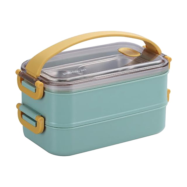 EGNMCR Microwave Lunch Box Japanese Wood Bento Box 2 Layer Container Storage New dish towel