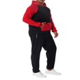 thumbnail image 4 of Men‘s Fitness Sports Pants Set Contrast Color Patchwork Drawstring Hooded Large Pocket Sweater + High Stretch Pants, 4 of 9