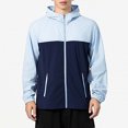 thumbnail image 1 of LOVZFMLL Jackets for Men's Solid Color Outdoor Climb Sport Run Pocket Zipper Long Sleeved Hooded, 1 of 8