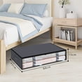 thumbnail image 1 of Birdeem Grands Contenants de Rangement sous le Lit, Bacs Organisateurs de Garde-Robe, Rangement pour Couvertures Organisateurs de Garde-Robe Pliables Rangement pour Couvertures, Serviettes, Couette, Chandails, Draps en Lin, Papier d'Emballage (Gris), 1 of 8