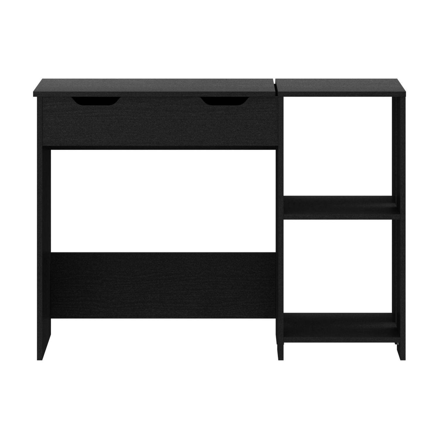 Hillsdale Cedar Falls Wood Lift Top Study Desk with 2 Cubbies, Black Oak