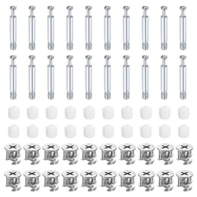 30Set 15x14mm Furniture Cam Lock Fitting with 5.8x40mm Dowel Fasteners
