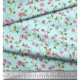 thumbnail image 2 of Soimoi Poly Georgette Fabric Leaves & Floral Artistic Printed Fabric 1 Yard 52 Inch Wide, 2 of 4