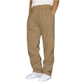 thumbnail image 3 of LIBRCLO Mens Sweatpants with Pockets Athletic Workout Sweat Pants Running Joggers Sweatpants Open Bottom, Khaki M, 3 of 5
