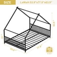 thumbnail image 4 of GUNAITO Full Size House Bed with Safety Rails & Decorable Roof, Black, 4 of 7