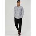 thumbnail image 4 of INSPIRE CHIC Chemise Habillée Ajustée pour Homme à Pois Imprimés à Manches Longues Boutonnée, 4 of 7