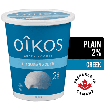 Oikos Yogourt Grec sans gras, Nature, 2% M.G., sans sucre ajouté