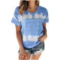 thumbnail image 2 of SMihono Hauts pour Femmes Été Décontracté Mode Féminine T-shirt à Manches Courtes Imprimé Col Rond Hauts Décontractés T-shirt Oversize pour Femmes 2023, 2 of 5
