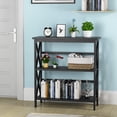 thumbnail image 3 of Costway 3-Tier Bookshelf Wooden Open Storage Bookcase for Home Office Black, 3 of 10