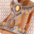 thumbnail image 4 of Tranfacy Summer Shoes,Womens Sandals,Women Large Bohemian Elastic Rhinestone Flower Roman Sandals, 4 of 4
