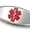 Red, variant on MedicEngraved Surgical 316L Stainless Steel Medical ID 9mm Figaro Link Bracelet with Enamel Medical Tag - Medical Engraving Included