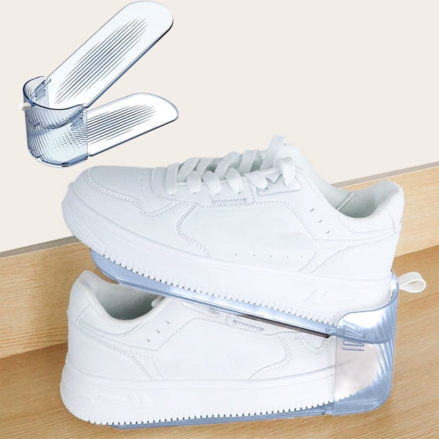 Étagère à Chaussures en Plastique Réglable à Trois Niveaux pour Dortoir Rangement et Organisation