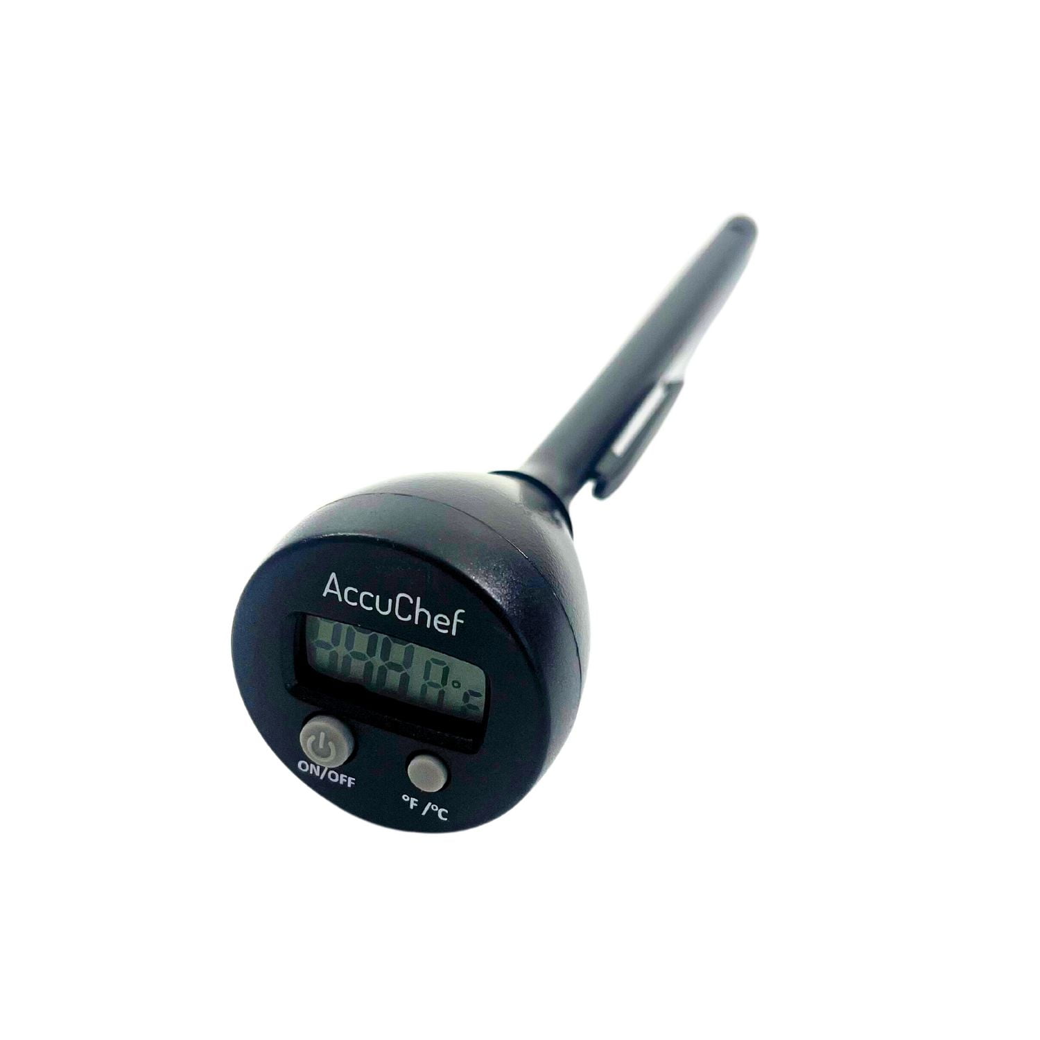 Thermomètre numérique AccuChef, noir et acier inoxydable avec couvercle de sonde, modèle 2240