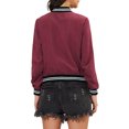 thumbnail image 3 of INSPIRE CHIC Veste pour Femme Col Montant Manches Longues Fermeture Éclair Poche à Rabat Blouson Bomber L Bourgogne, 3 of 8