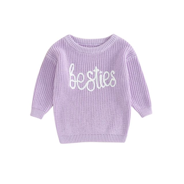 Faithtur Pull d'Automne pour Bébé Modèle Lettre Jacquard à Manches Longues Pull Pull Hiver