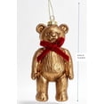thumbnail image 2 of Holiday Time, Gold Bear With Red Bow Ornament , 4.5in, 2 of 4