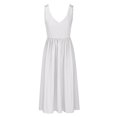 thumbnail image 4 of Besolor Robes d'Été pour Femmes à Col en V Sans Manches Robe Soleil Décontractée Couleur Unie Ligne A Fluide Plage Midi Robes, 4 of 6
