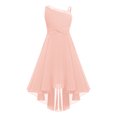 thumbnail image 1 of RUNQHUI Robe Pailletée Sans Manches pour Fille, Bretelles Asymétriques, Nœud Torsadé, Maxi de Mariage Rose 12, 1 of 7