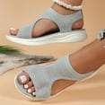 thumbnail image 2 of TrendOFT Sandales à Semelle Anatomique pour Femmes à Talon Compensé pour Tenue Habillée Confortable Été Plateforme Décontractée Robe Sandale Plateforme Femme Gris 41, 2 of 9
